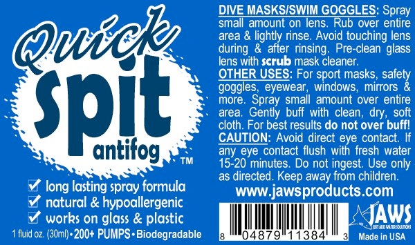 JAWS Quick Spit Anti-Fog Spray 1 fl. oz. (30 ml) 1796 (36) - Scuba